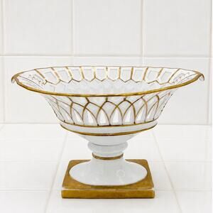 20th Century Reticulated Regency Golded Compote Dish
